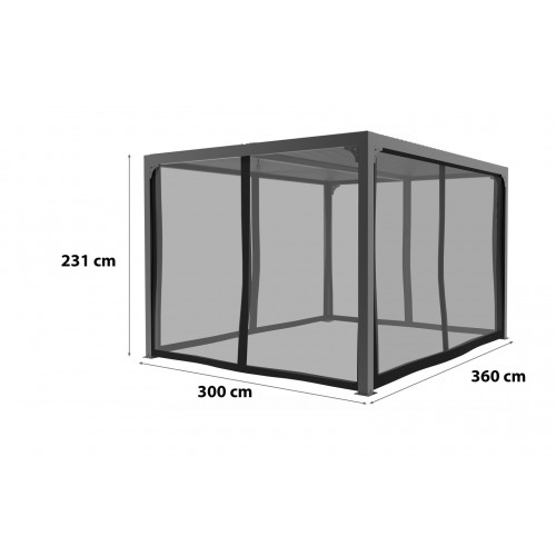 Kit rideau moustiquaire pour pergola PER 3630 BI - Protection : 10,80 m² - HABRITA