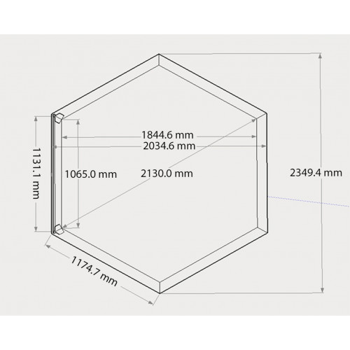 Habillage bois hexagonal - 2,35 x 1,84 x 0,71 m  - spas et piscines - HABRITA