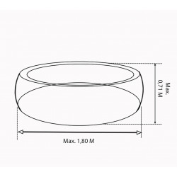 Habillage bois hexagonal - 2,35 x 1,84 x 0,71 m  - spas et piscines - HABRITA