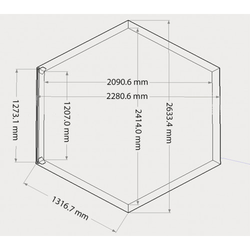 Habillage bois hexagonal - 2,63 x 2,09 x 0,71 m - spas et piscines - HABRITA