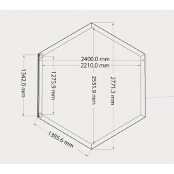 Habillage bois hexagonal - 2,77 x 2,21 x 0,71 m - spas et piscines - HABRITA