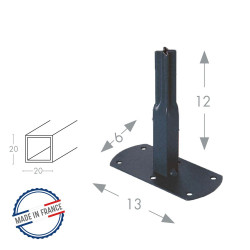 Pack 4 pieds tube carré 20 à visser - 13x6x12 cm - anthracite - Louis Moulin