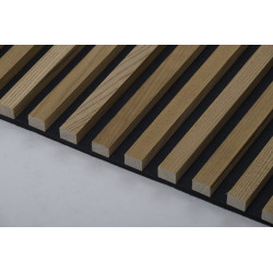 Panneau acoustique finition chêne en bois fond noir, 120x60 cm - GASPO 