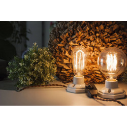 Lot Lampe Ceramique Avec Interupteur Variateur + Ampoule Filament Vintage G95 40w - FOXLIGHT