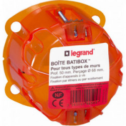 Boite multi materiaux 1 poste profondeur 50mm - LEGRAND