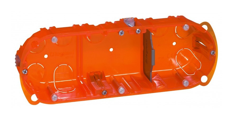 Boîte d'encastrement 3 postes batibox multi matériaux profondeur 40 mm