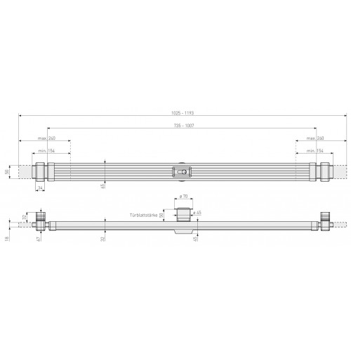 Barre Transversale Marron + Cyl. EC660N 30/60 - ABUS