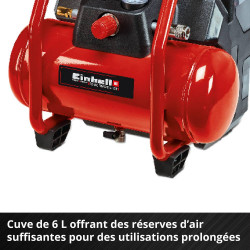 Compresseur sans fil – TE-AC 36/6/8 Li OF Set – Cuve 6 L – Power X-Change - EINHELL