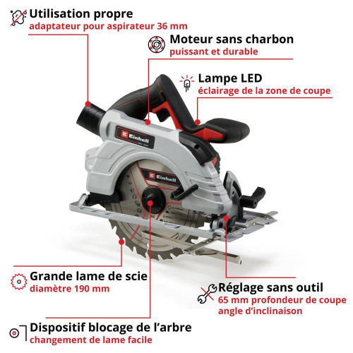 Scie circulaire sans fil TE-CS 18/190 Li BL-Solo - Livré sans batterie ni chargeur - EINHELL 