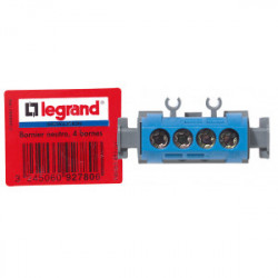 Bornier neutre bleu 4 bornes 16mm² - LEGRAND