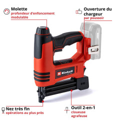 Agrafeuse / Cloueuse sans fil TE-CN 18 Li - 20 coups par minute - sans batterie - EINHELL 