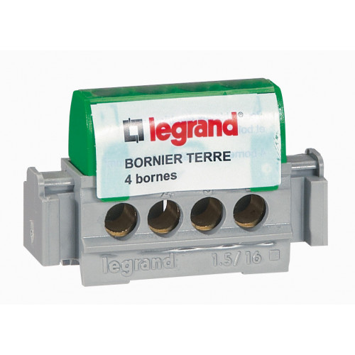 Bornier terre vert 4 borne 16mm² - LEGRAND