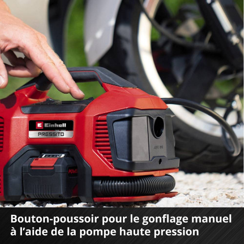 Compresseur sans fil – PRESSITO 18/21 – 18 V – 10,5 bar – 21 L/min – gonflage / dégonflage – sans batterie ni chargeur - EINHELL 