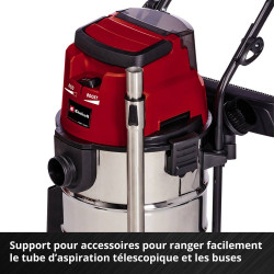 Aspirateur eau et poussières sans fil – TE-VC 36/30 Li S-Solo – 36 V – Cuve inox 30 L – Fonction soufflerie – Sans batterie ni c - EINHELL 