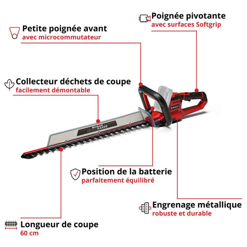 Taille-haie à batterie Einhell GE-CH 18/60 Li