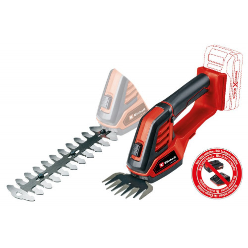 Cisaille à gazon / taille-buissons sans fil – GE-CG 18/100 Li-Solo – 18 V Power X-Change – lame gazon 100 mm – lame buisson 200  - EINHELL 