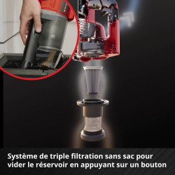 Aspirateur balai à main sans fil TE-SV 18 Li-Solo - sans batterie ni chargeur - EINHELL 