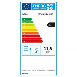 Poêle à bois - MAONIE BÛCHER - 11,5 kW fonte noir – rangement bûches – sortie Ø150 mm - Supra