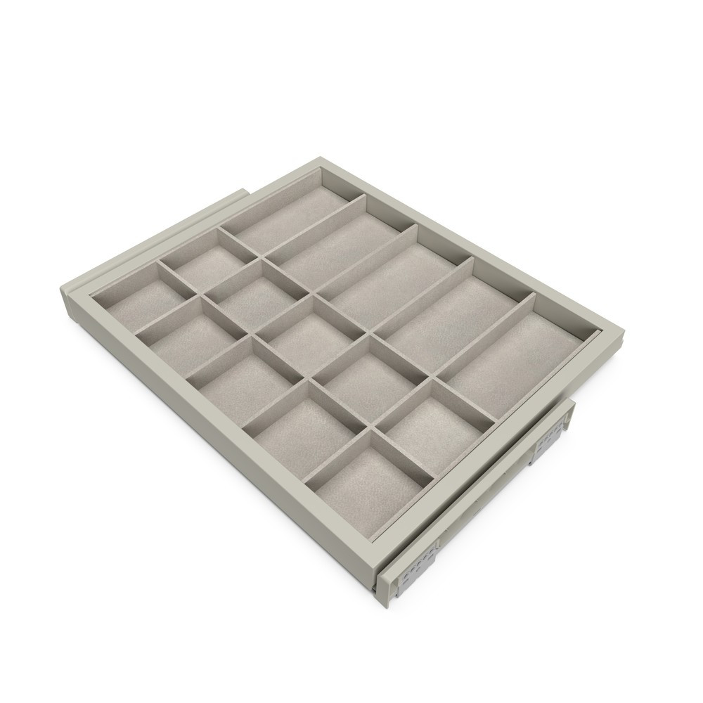 Emuca Kit de rangement - cadre de coulissage soft-close pour armoire réglable - module 600mm - Gris pierre - vue 2