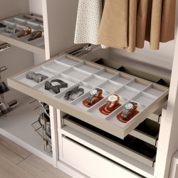 Kit de rangement - cadre de coulissage soft-close pour armoire réglable - module 600mm - Gris pierre - EMUCA