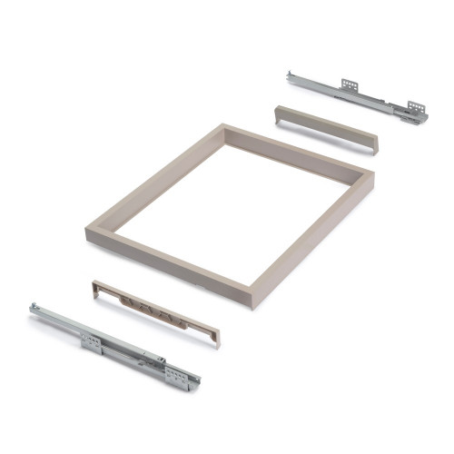 Kit de organiser de tiroirs - cadre de coulissage soft close pour armoires- réglable- module 800mm- Gris pierre - EMUCA