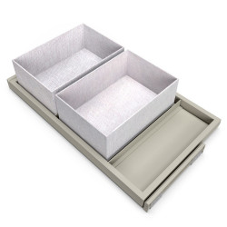 Kit de plateau- 2 paniers d'organisation et cadre de roulement soft close pour armoires- réglable- Gris pierre de marque EMUCA, référence: B8156100