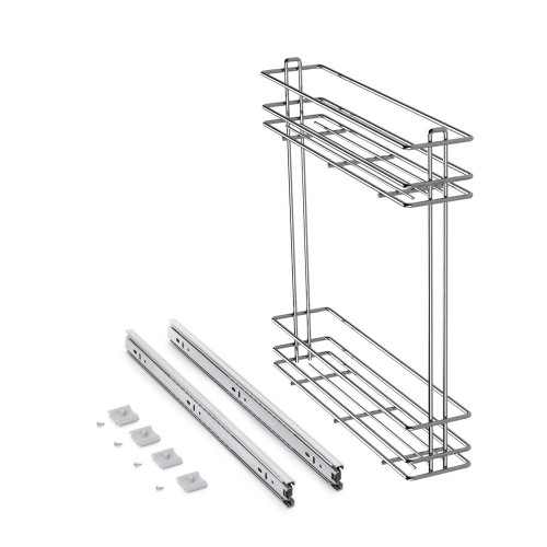 Porte-bouteilles latéral extractible SupraMax - fermeture amortie- Chromé- Acier - EMUCA