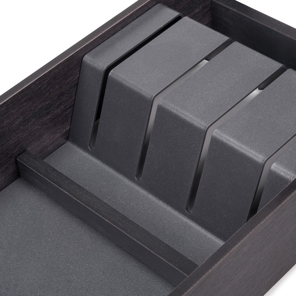 Organisateur Orderbox pour tiroir- 150x470 mm- Gris anthracite- Acier et Bois
