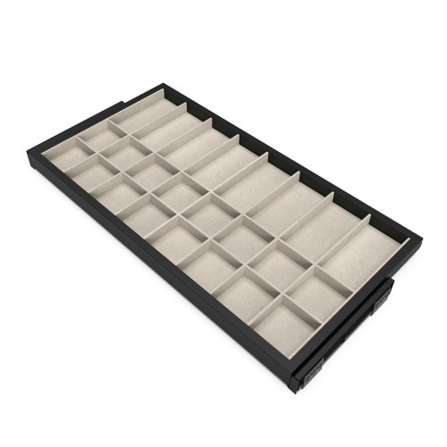 Lot de 20 poignées pour meubles Suez- L248mm- entraxe 224mm- Aluminium- Peint en noir - EMUCA
