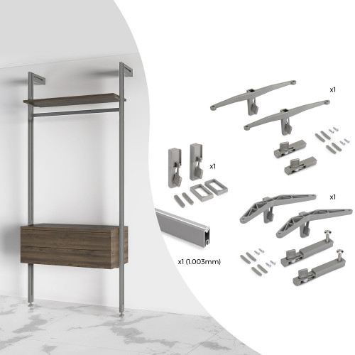 Accessoire d’angle extractible Supra pour meubles de cuisine- Gauche- Chromé- Acier - EMUCA