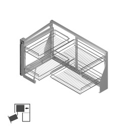Kit de poubelle pour tiroir de cuisine - base Recycle hauteur 266mm- 2x15litres- 2x7litres- module 800mm- Plastique Gris antraci de marque EMUCA, référence: B8168600