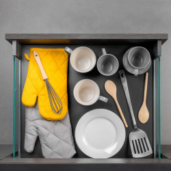 Tiroir extérieur Vertex 40 kg hauteur 178 mm- 178- Gris anthracite- Acier - EMUCA