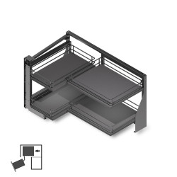 Lot de 2 paniers métalliques et supports Jagmet- Acier- Peint en blanc - EMUCA