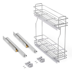 Porte-bouteilles latéral extractible SupraMax - fermeture amortie- Chromé- Acier - EMUCA