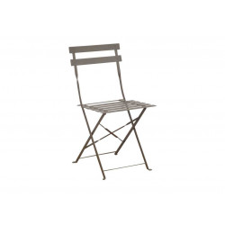 Lot de 2 Chaise Cuba pliantes Acier/Lattes - Mastic - PROLOISIRS