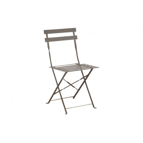Lot de 2 Chaise Cuba pliantes Acier/Lattes - Mastic - PROLOISIRS