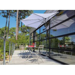 Lot de 2 Chaise Cuba pliantes Acier/Lattes - Mastic - PROLOISIRS