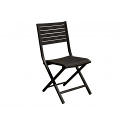 Lot de 2 chaises pliantes Lucca Alu/Lattes - Graphite - PROLOISIRS