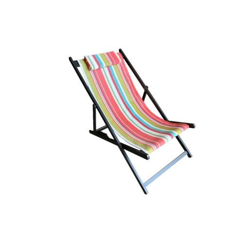 Chilienne Linéa Self pliante - rose - Alu et toile TPEP rayée - PROLOISIRS