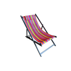 Chilienne Linéa Self pliante - rouge - Alu et toile TPEP rayée - PROLOISIRS