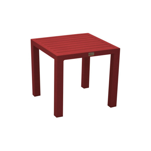 Table basse de jardin carrée Lou 40x40 alu/lattes - rouge - PROLOISIRS