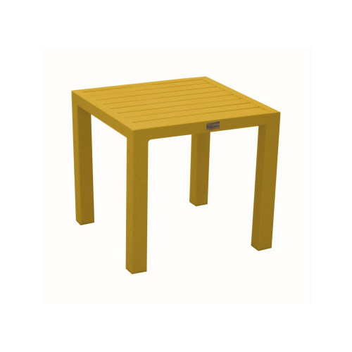 Table basse de jardin carrée Lou 40 x 40 - Plateau à lattes - miel - PROLOISIRS