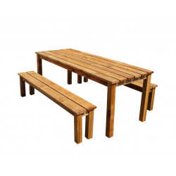 Set BANKET 1 table + 2 bancs - table L200xlg78 x H74cm de marque Jardipolys, référence: J8187400