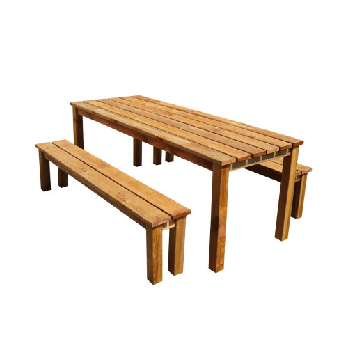 Set BANKET 1 table + 2 bancs - table L200xlg78 x H74cm - Jardipolys