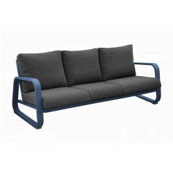 Canapé 3 places Antonino sofa en aluminium/coussins - bleu/gris - PROLOISIRS