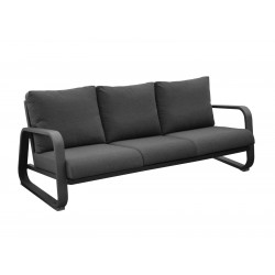 Canapé 3 places Antonino sofa en aluminium/coussins - graphite/gris de marque PROLOISIRS, référence: J8188800