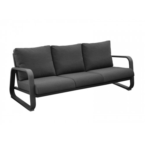 Canapé 3 places Antonino sofa en aluminium/coussins - graphite/gris - PROLOISIRS