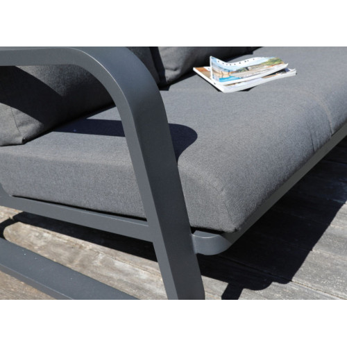 Canapé 3 places Antonino sofa en aluminium/coussins - graphite/gris - PROLOISIRS