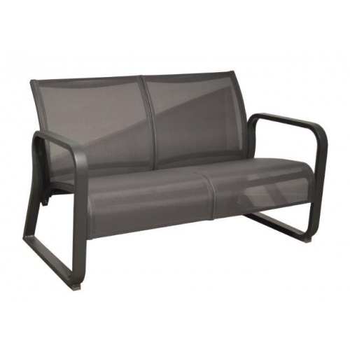 Canapé lounge 2 places Quenza II en aluminium/TPEP - graphite/BBM - PROLOISIRS