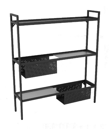 Etagère Balcon en acier à 3 niveaux 118 x 24 x 102 cm